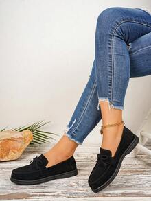 Sepatu Loafer Wanita Kasual Serbaguna, Bisa Dijadikan Hadiah untuk Pacar - Hitam - View 1