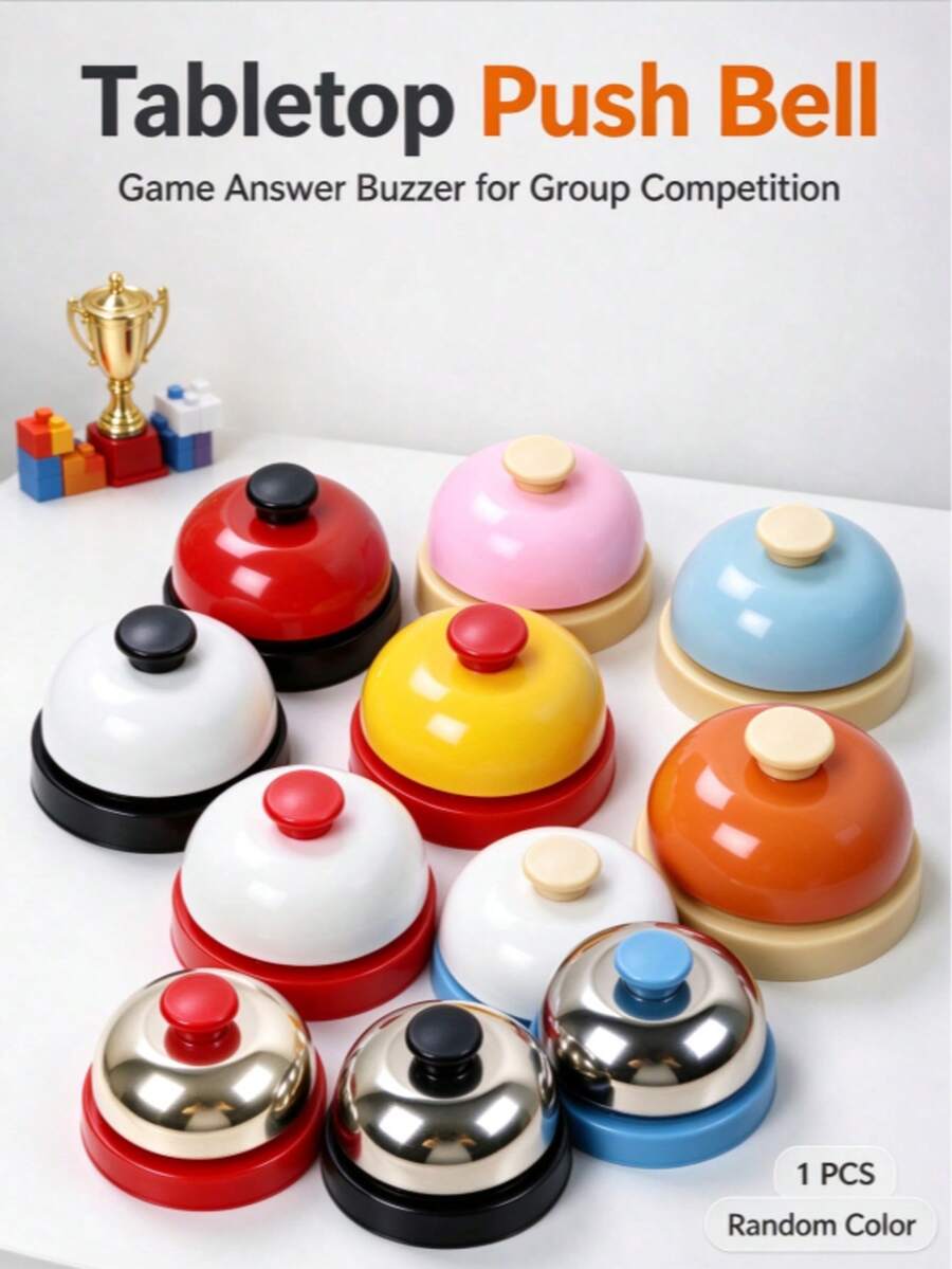 Quick Response Buzzer Game Summoning Competition Tabletop Game Matching Hand-Pressed Bell Food Serving Pet Training Dog Bird Calling Bell Toy - View 1
