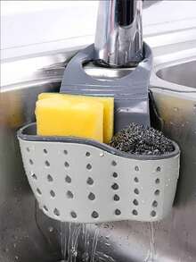 1pc Sink Hanging Strainer Basket Set, Includes 9 Sponge & Silicone Storage Boxes, Adjustable Hanging Strainer Rack, Sponge Storage Rack, Faucet Hanging Basket, Kitchen Storage Bag (Please Purchase Based On SKU Image) - Multi-color - View 8