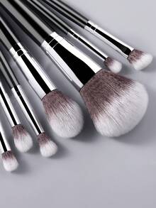 20pcs Black Professional Makeup Brush Set With Or Without Storage Bag, Gradient Soft Bristles For Even Powder Pickup, Full Set Of Makeup Tools For Beginners' Daily Light Makeup And Exquisite Party Looks - Black - View 8