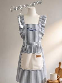 Customizable Kitchen Apron - Personalized Design, Photo Or Text - Woven Polyester Cooking Apron, Washable, Warm, Customized, Unique, Personalized, Ideal Gift For Boyfriend, Girlfriend, Family, Friends, Suitable For Sofa, Bed, Car, Tea Room, Bedroom, Living Room, Bathroom, Dining Room And Other Places. - Multicolor - View 4