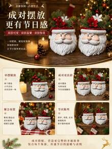 1 buah Pot Tanaman Resin Kepala Santa Lucu, Tempat Pena, Wadah Penyimpanan Meja Multifungsi Natal, Dekorasi Meja Natal, Pot Bunga Sukulen, Hadiah Liburan untuk Rumah - MultiWarna - View 11