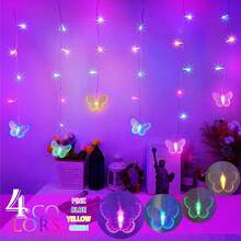 11.5ft/3.5m USB Powered 8 Modes Butterfly Curtain Icicle Fairy String ...
