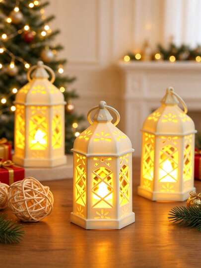 1 buah Lentera Mini Genggam Retro untuk Dekorasi Rumah dengan Baterai, Lentera LED Dekoratif Dalam Ruangan, Lentera Gantung Vintage, Lentera Dekorasi Natal, Lentera Badai Vintage Kecil untuk Dekorasi Dalam Ruangan, Lentera Gantung Portabel untuk Dekorasi Pesta Pernikahan