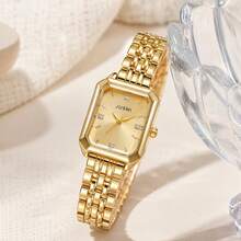 JUSMI 1pc/Set Teen JUSMI Gold Watch, Fashion Quartz WatchNo Box For Back To School, Vacation & Holiday Daily Wear - Gold - View 5