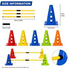 3pcs 19.68in Flag Poles + 5pcs 9.05in Flag Cones, Sports Hurdle And Agility Obstacle Set For Speed & Agility Training, Suitable For Cat & Dog Interaction, Pet Exercise, Portable Storage - Multicolor - View 3