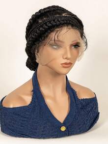 Premium Full Lace Woven Wig, Unique Underground Style Hairstyle. Fashion New Arrival, Suitable For Everyone To Wear. Halloween - Black - View 7