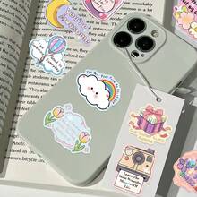 50pcs Heartwarming And Inspiring Waterproof Cartoon Stickers, Cute Vinyl Decals, Suitable For Water Bottle, Laptop, Scrapbook, Luggage, DIY Decor. - Multicolor - View 6