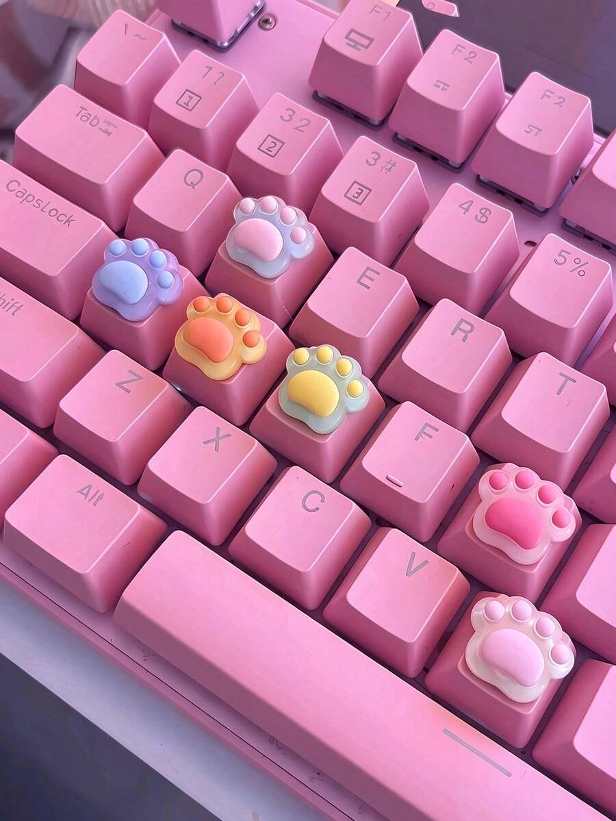 Stiker Kuku Motif Cakar Kucing Lucu dan Kue Realistis untuk Keyboard, Alat Bantu Mengetik pada Kuku, Stiker Dekorasi Kuku Transparan, Cocok untuk Wanita Kantoran, Kompatibel dengan Berbagai Keyboard. Bergaya dan Lucu - Sempurna untuk Pecinta Keyboard. - Satu ukuran cocok untuk semua. - View 1