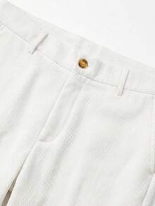 glestore Men's Retro "Old Money" Style: Solid-Color Textured Casual Pants-Versatile For Everyday Wear, Commuting, And All Seasons - White - View 6