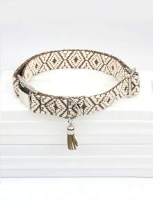 1pc Bohemian Style Collar & Leash Set For Small, Medium, Large Dogs, Soft Adjustable Collar, Multi-Functional Pull Rope, Cross-Body Running Leash, D-Ring Tassel Design, Anti-Choke, Anti-Escape, Comfortable For Outdoor Dog Walking, Pet Collar & Leash - Multicolor - View 18