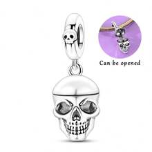 1Pc Sparkling Silver Plated Assorted Design Flowers Animals Charm For Bracelet Necklace Large Hole Spacer Jewelry Making Gift Perfect For Lovely Gifts - Silver - View 16