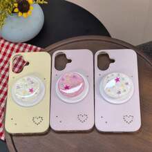 Dudukan Ponsel Magnetik Bintang Berkilau Musim Gugur/Dingin, Dudukan Ponsel Bulat Serbaguna Multifungsi dengan Mekanisme Dorong-Tarik, Dudukan Teleskopik untuk Meja, Cocok untuk Semua Casing Ponsel Magnetik - MultiWarna - View 1