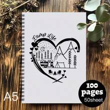 1pc Aesthetic Camping Spiral Notebook Travel Diary,Suitable For Office Records, Gift Giving, Diary, Study Notes,Perfect For Journaling, Office, Or As A Birthday Gift, Camping Accessorie.Pen Not Included - One Book (50 Pages, 100 Pages) - View 6