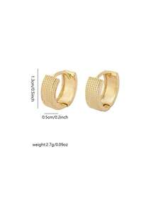 1 Pair Of Texture Earrings With Dense Beads On The Surface, The Upper Ear Is Very Weighty, Suitable For Ladies To Wear Everyday. - Yellow Gold - View 2
