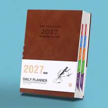 2027 Daily Planner, A5 Hardcover 365 Days One Page Per Day Plan Book With Color Tabs, Time Management Agenda Notebook For Office School Business - A5 - View 10