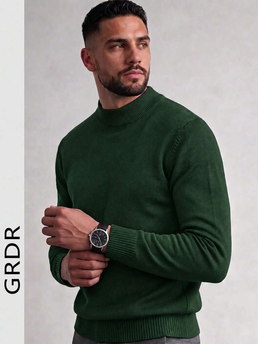 GRDR Autumn/Winter New High Neck Soft Pullover Sweater, Casual Knit Top, Warm Base Layer