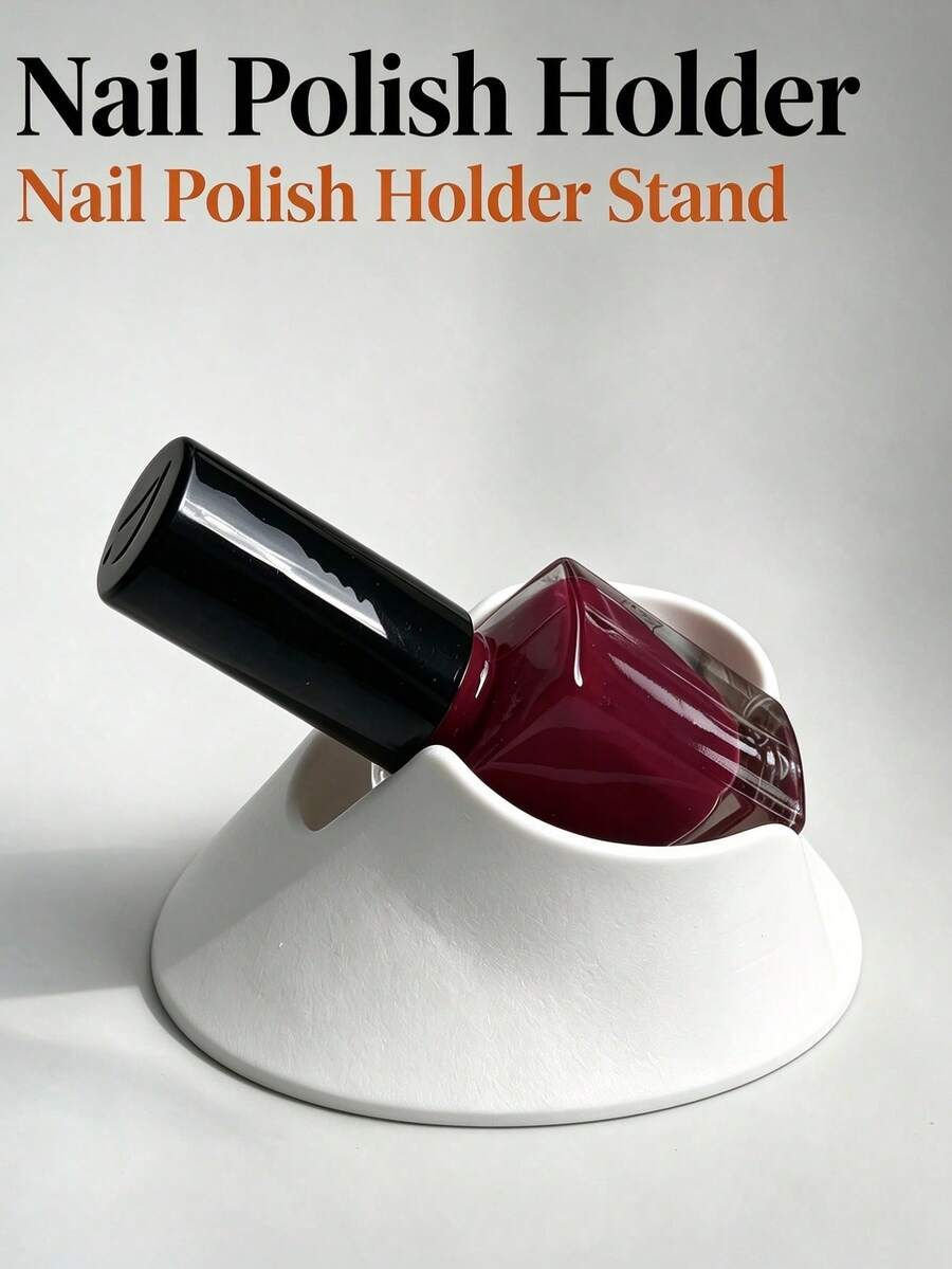 1pc Nail Polish Storage Rack, Curved Slot Design, White Integrated Stand, Anti-Spill Nail Polish Bottle Holder, DIY Manicure Accessory Tool, Great Gift For Nail Art Enthusiasts, Suitable For Home And Nail Salon - Storage Rack - View 1