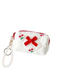 Dompet mini dengan motif rantai mutiara dan gantungan kunci; desainnya yang portabel membuatnya sempurna untuk menyimpan aksesori kecil atau lipstik. - MultiWarna - View 12