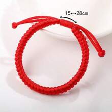 Handmade Braided Red Rope Bracelet, Chinese Zodiac Year Red String Couple Bracelet Polyester - SL red diamond knot - View 4