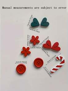 Random 200/100/50pcs Christmas Craft Button Set - Assorted Wooden Holiday Shapes, For Projects, Scrapbooking And Decor - Universal For Ages 14+, Non-Electric, Sewing Supplies, Fasteners, Buttons, Wedding Keepsake, Favors, Easter, Bridal Accessory - Multicolor - View 7