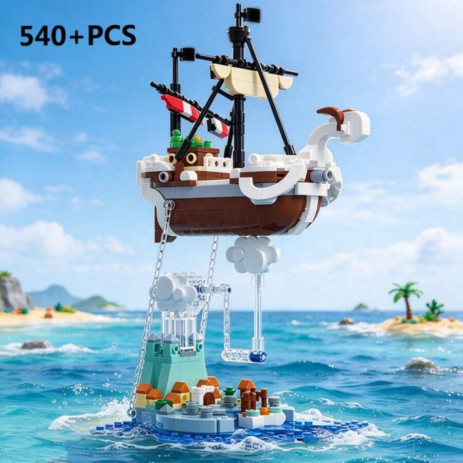 540+PCS Sailing Ship Building Block Model, Nautical Pirate Ship ...