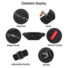 TINYAT Tas Pinggang Pria dengan Banyak Kantong, Tas Dada dengan Tali yang Dapat Diatur, Tas Selempang dengan Kantong Resleting untuk Perjalanan dan Penggunaan Sehari-hari - MultiWarna - View 7