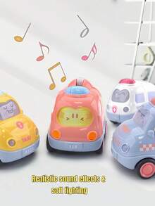 City Sound & Light Inertia Toy Car - Mini Musical Car, Early Education Push Toy For Toddlers, Suitable For Boys And Girls - Multicolor - View 6