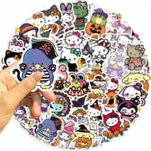 52pcs Sticker Set, Featuring Popular Characters In Wizard Hats, Flowing Ghost Capes, Playful Little Devil Costumes And Other Holiday Looks, Paired With Exquisite Pumpkin Lanterns, Vintage Magic Cards And Other Hand-Drawn Patterns, Suitable For Decorating Game Consoles, Controllers, Storage Boxes, As Well As Game Console Gift Box Seals And Accessory Packaging, Applicable To Various Electronic Game Console External Decoration - Multicolor - View 5
