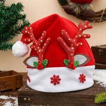 Reindeer Antler Santa Hat – Adult Santa Hat For Christmas Parties – Festive Headwear For Holiday Decor - Premium Exclusive Christmas Hat - View 3