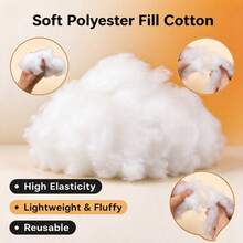 1pc Premium White Polyester Fiber Fill 500g - Soft, Fluffy, High-Rebound Pillow Stuffing Material For DIY Dolls And Craft Pillows, Christmas Tree Snowflake Decor, Craft Pillow Stuffing|Soft Fiber Fill|Durable Plastic Bag, Pillow Stuffing Material - Multicolor - View 3