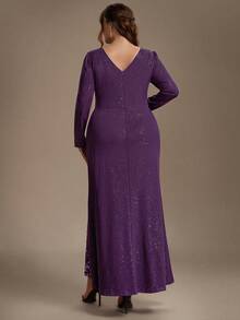 EVERPRETTY Sexy Purple Bodycon Dress With Regular/Straight Sleeves, Suitable For Wedding Guests - Purple - View 4