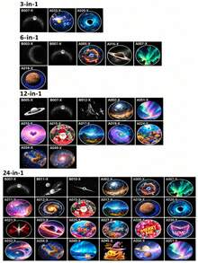 Multi-Pack USB Starry Sky Galaxy Projector Light, 360° Rotating Mini LED Portable Night Light, Adjustable Brightness, Touch Control, USB Powered, Suitable For Bedroom Ceiling, Wall And Romantic Atmosphere Decoration - Multicolor - View 12