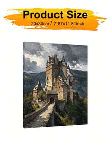 1pc Castle Scenery DIY Oil Painting By Numbers, Canvas Painting DIY Crafts, Adult Home Decoration, Holiday Gift. - Sets - View 11