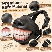 This Fun Dog Muzzle Made Of Adjustable Silicone Material, Suitable For Halloween, Social Media And Dog Photography, Is A Playful Accessory For Pets, Effectively Prevents Dog Barking, Suitable For Small, Medium And Large Dogs. - Black and White - View 1