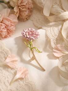 Luxury Enamel Rhinestone Carnation Brooches - Flower Pins For Women Unisex Mother's Day Jewelry Accessories Gifts Badges Decoration - Carnation - View 12