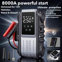 Multifunctional Emergency Jump Starter With 150PSI Air Pump, Digital Tire Inflator, Portable Car Battery Charger,LED Emergency Light & USB Charging, Car Emergency Tool.Suitable As A Holiday Gift. - Multicolor - View 7