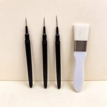 Manicure Detail Needle Pen & Flat Brush Set For Nail Art Creation - Multicolor - View 5