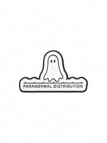 1pc Funny "PARANORMAL DISTRIBUTION" Ghost Enamel Pin, Cartoon Text Quote Badge, Fashion Accessory For Clothes Backpacks, Gift For Friends - Black and White - View 10
