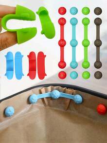 Air Fryer Parchment Paper Clip & Anti‑Scald Finger Clips,Silicone Air Fryer Accessories,Magnetic Mounting Clip,Heat-Insulating Anti-Scald Finger Caps,Heat‑Resistant Reusable Kitchen Cooking Baking Tools,Must-Have For Kitchen And Baking Enthusiasts - Multicolor - View 7