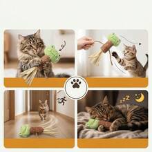 1pc New Cute Frog Corn Cob Cat Teaser Toy, Raffia Material, Teething, Scratch-Resistant And Durable, For Cat Self-Entertainment - Multicolor - View 4