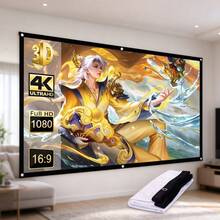Layar Proyektor Lipat 16:9, Layar Film Portabel Anti-Kerut 4K HD dengan Grommet Logam, Untuk Home Theater dan Penggunaan di Luar Ruangan - View 2