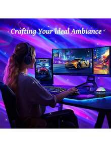 1pc Aurora Light Smart Lamp | USB Powered LED Projector Light With Remote Control, Color Changing | Ideal For Bedroom, Living Room, Office Decoration | Perfect For Party, Birthday, Anniversary, Holiday Gift | Portable And Dimmable - View 3