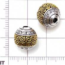 2pcs Vintage Carved Metal Beaded Hollow Barrel Beads DIY Handmade Bracelet Accessories Materials - Multicolor - View 20
