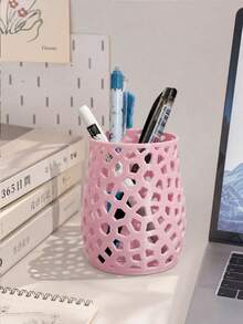 Makeup Brush Storage Box, 3D Printed Plastic Storage Box, Hollow Design Pen Holder, Toothbrush Storage Box, Suitable For Desk, Vanity, Christmas Gift, Home Decor, Room Decor, Bathroom Accessories, Office Accessories - Multicolor - View 9
