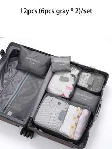 6/12pcs Foldable Clothes Storage Bags With Handles, Large Capacity Quilt Blanket Clothing Storage Bags, 1pc Black Shoe Storage Bag, Luggage Compression Packing Bag, Bed Under Dorm Moving Seasonal Storage Organizer, Back To School College Dorm Essentials, Christmas Seasonal Home Storage Multi-Size Combination, Suitable For Multiple Scenarios - Multicolor - View 27