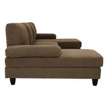Nubby Upholstery  U-Shaped Sofa, Comfortable Dual Chaise Design With  Upholstered Armrests - Coffee + Wood+Fabric + 4 Seat + Foam - View 8