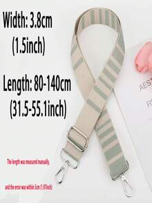Wide Strap Replacement Bag Strap, Striped Adjustable Crossbody Bag Strap - Mint Green - View 6