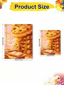 DIY Giant Cookie And Bookstore Library (Frameless Or Framed 8x12 / 16x20 Inches) Paint By Numbers Kit(Acrylic) Arts & Crafts For Adult Beginners, Home Wall Decor, And Unique Cozy Holiday Gifts - Sets - View 2