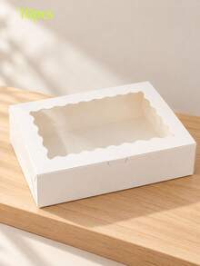 10pcs/1pc Baking Box, 12 X 8 X 2.5 Inches, Large White Cookie Box With Window Auto-Pop-Up Dessert Box, Suitable For Pies, Muffins, Donuts And Pastries, Parties, Holidays, Weddings, Birthdays - White - View 11